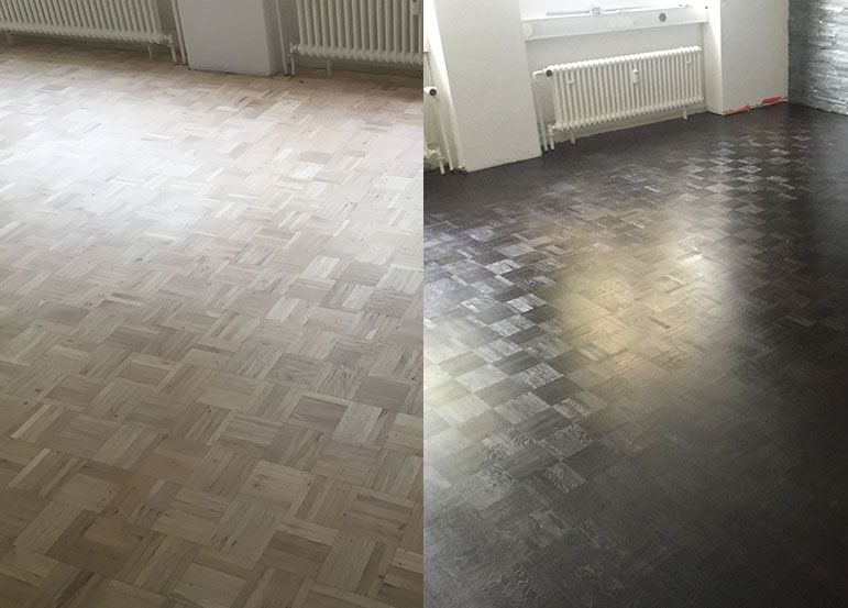 Parkett färben